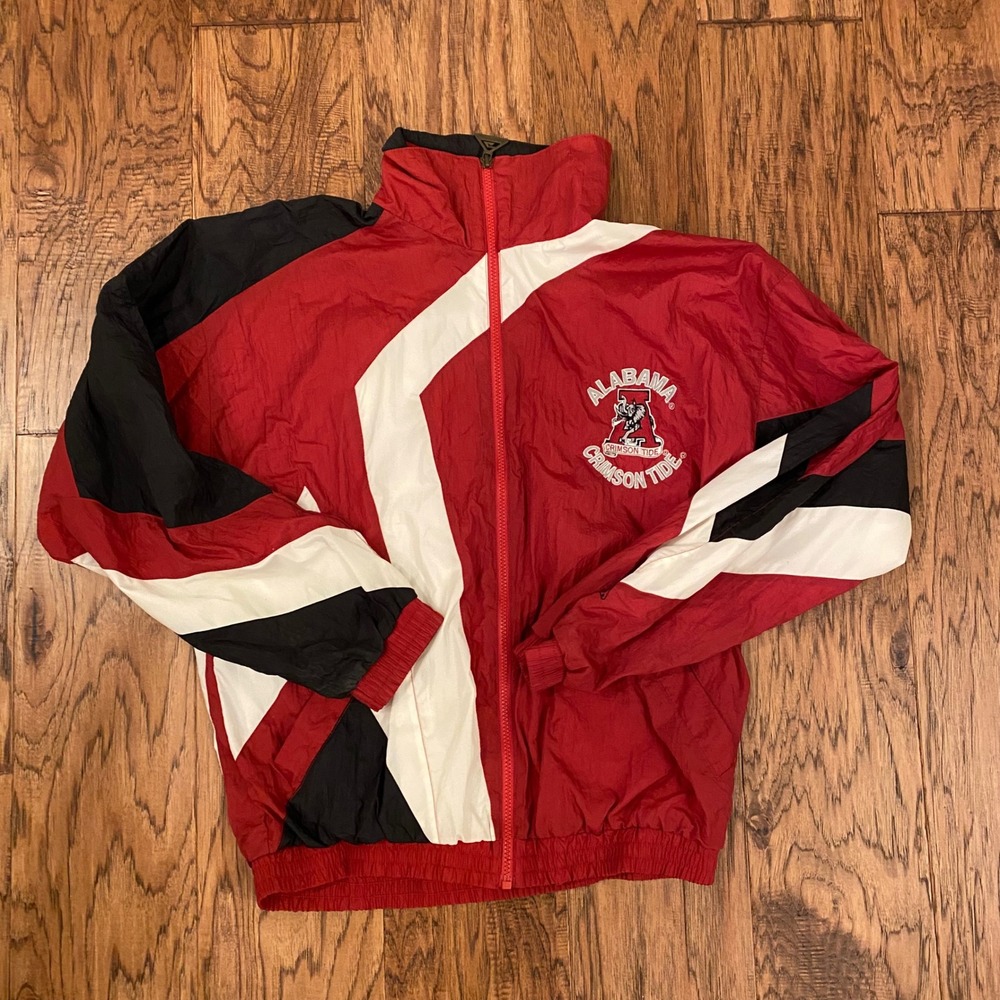 Genuine Stuff Alabama Crimson Tide Windbreaker Mens Small Red Vintage Colorblock